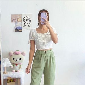 Prettiest Semi Bustier Eyelet Top